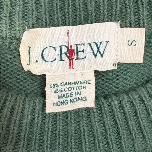 J. Crew Vintage Olive‎ Cashmere Cotton Blend Crewneck Sweater Size Small EUC - Picture 3 of 4